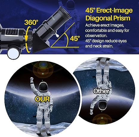 Telescopes for Astronomy Adults, 70mm Aperture 400mm Focal Length Refractor Telescope for Beginners Kids, Portable Telescope with Backpack Tripod Phone Adapter