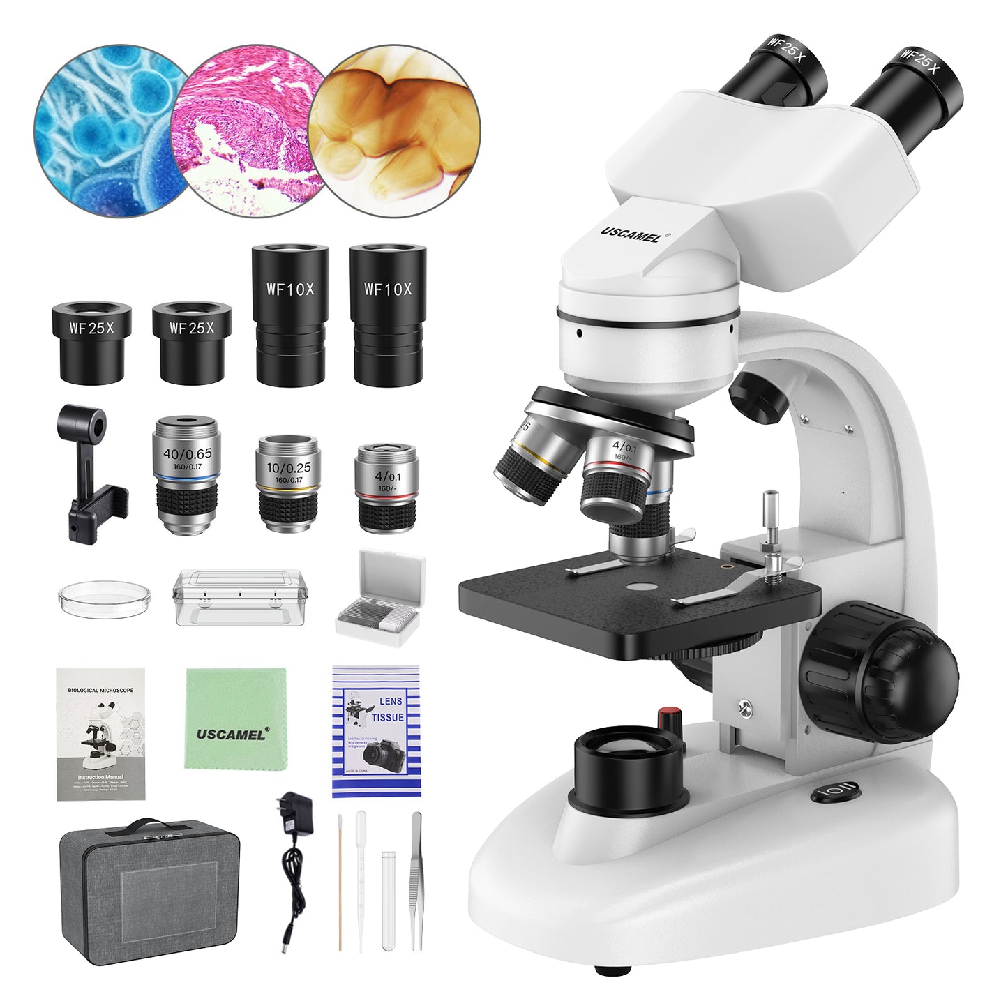 USCAMEL 40x-1000x Professional Binocular Microscope