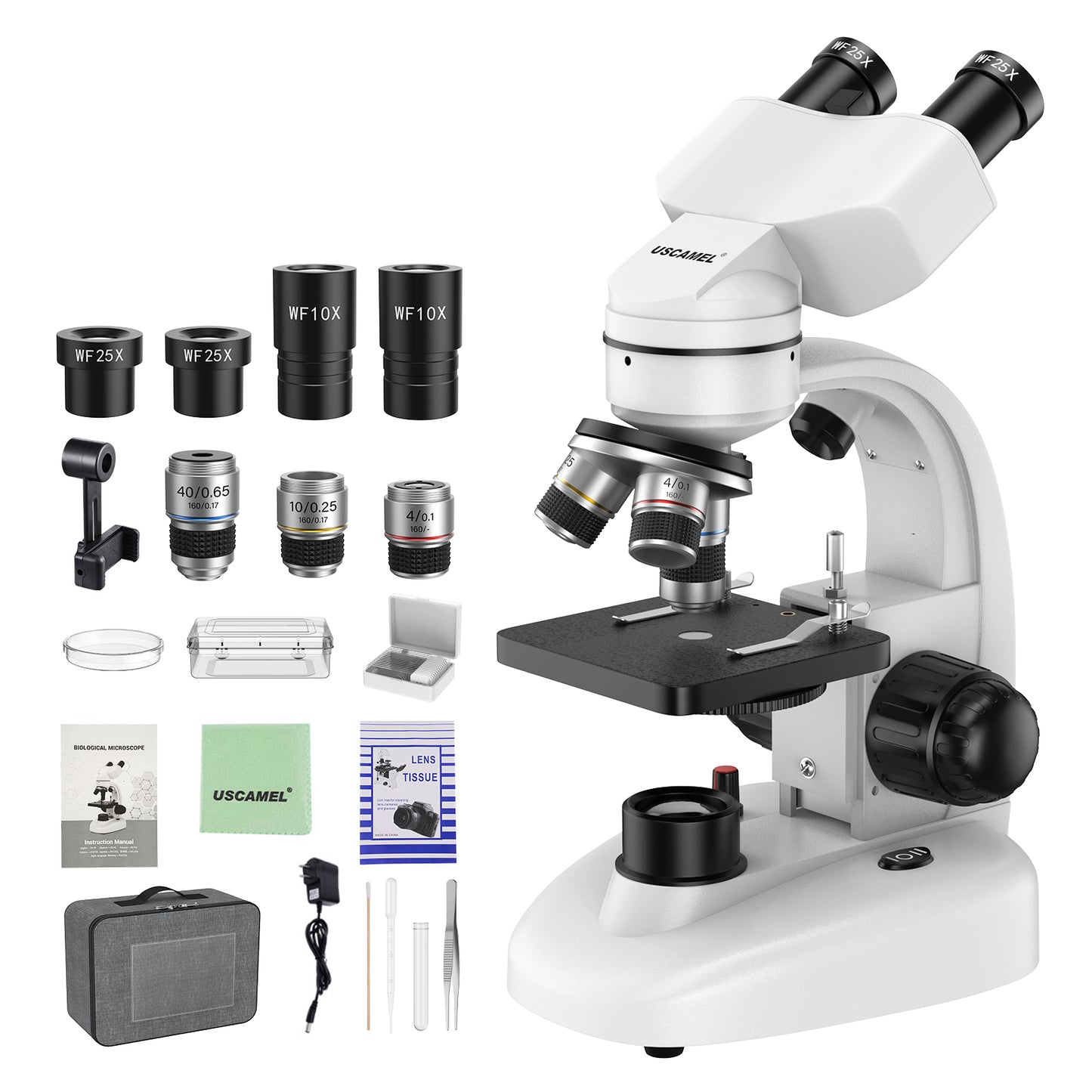 USCAMEL 40x-1000x Professional Binocular Microscope