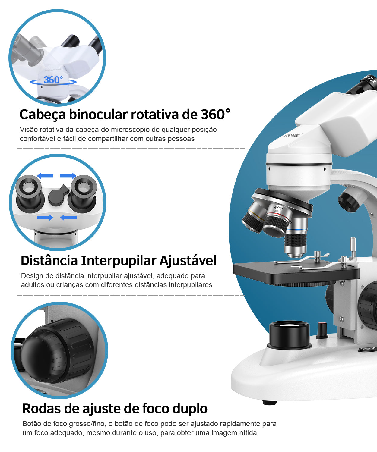 USCAMEL 40x-1000x Professional Binocular Microscope