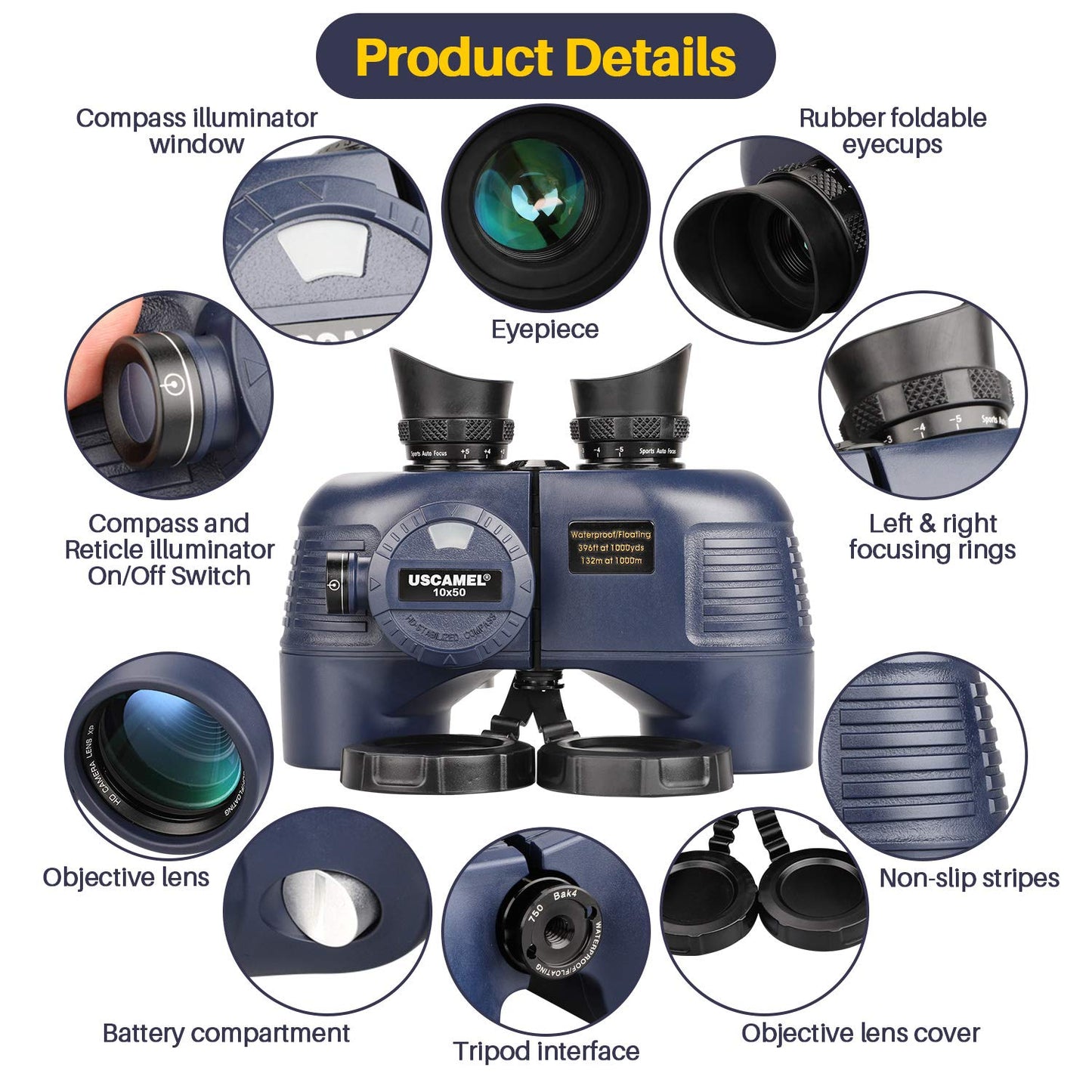 10x50 Military Bak4 Binoculars