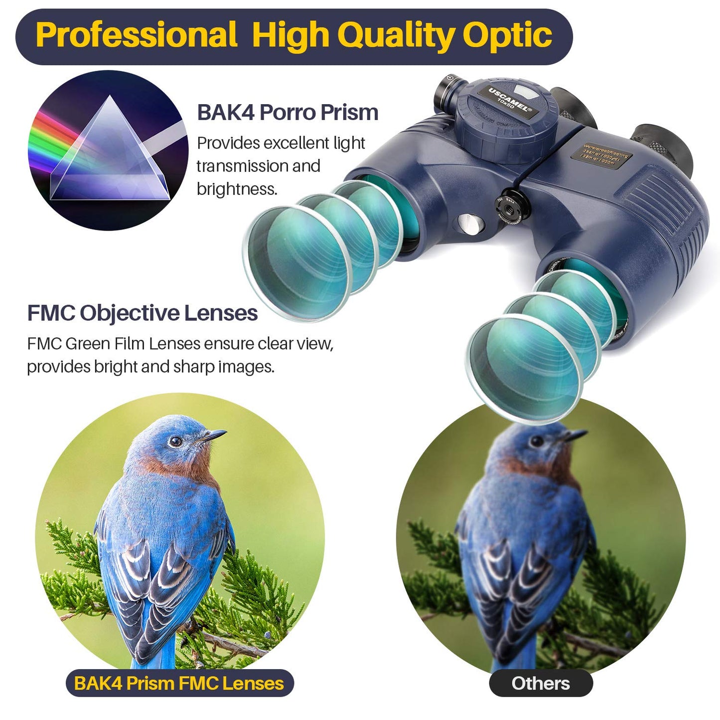 10x50 Military Bak4 Binoculars