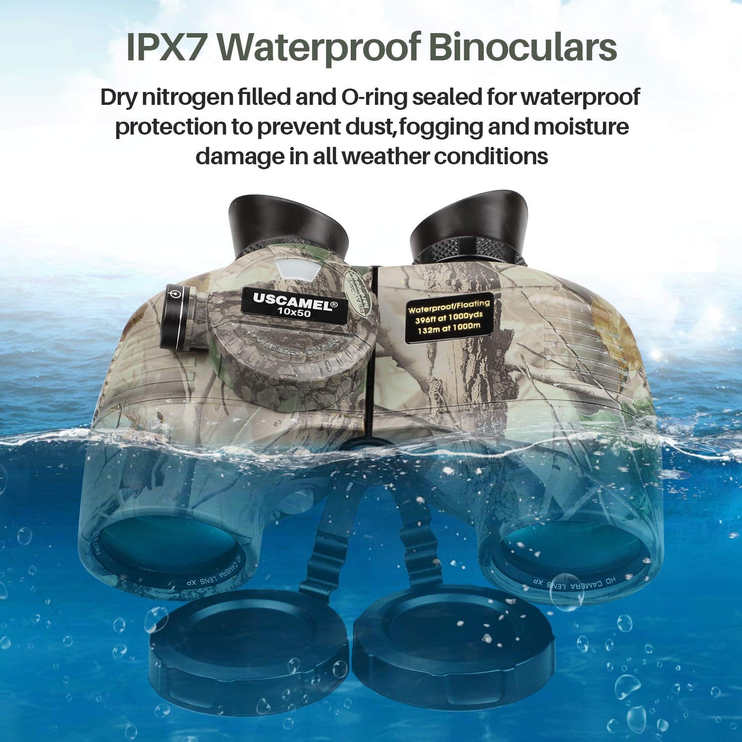 10x50 Marine Binoculars With Rangefinder & Compass