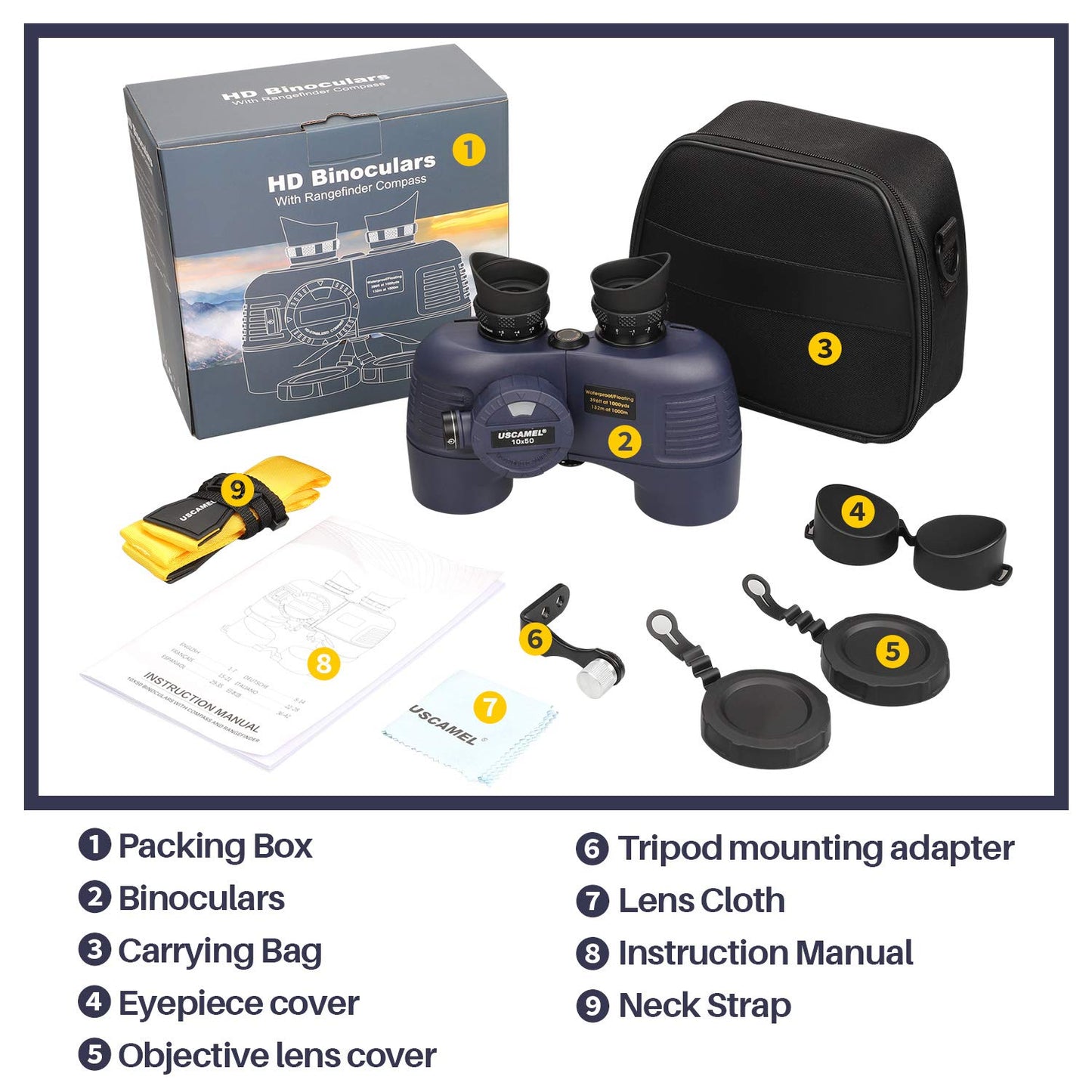 10x50 Military Bak4 Binoculars