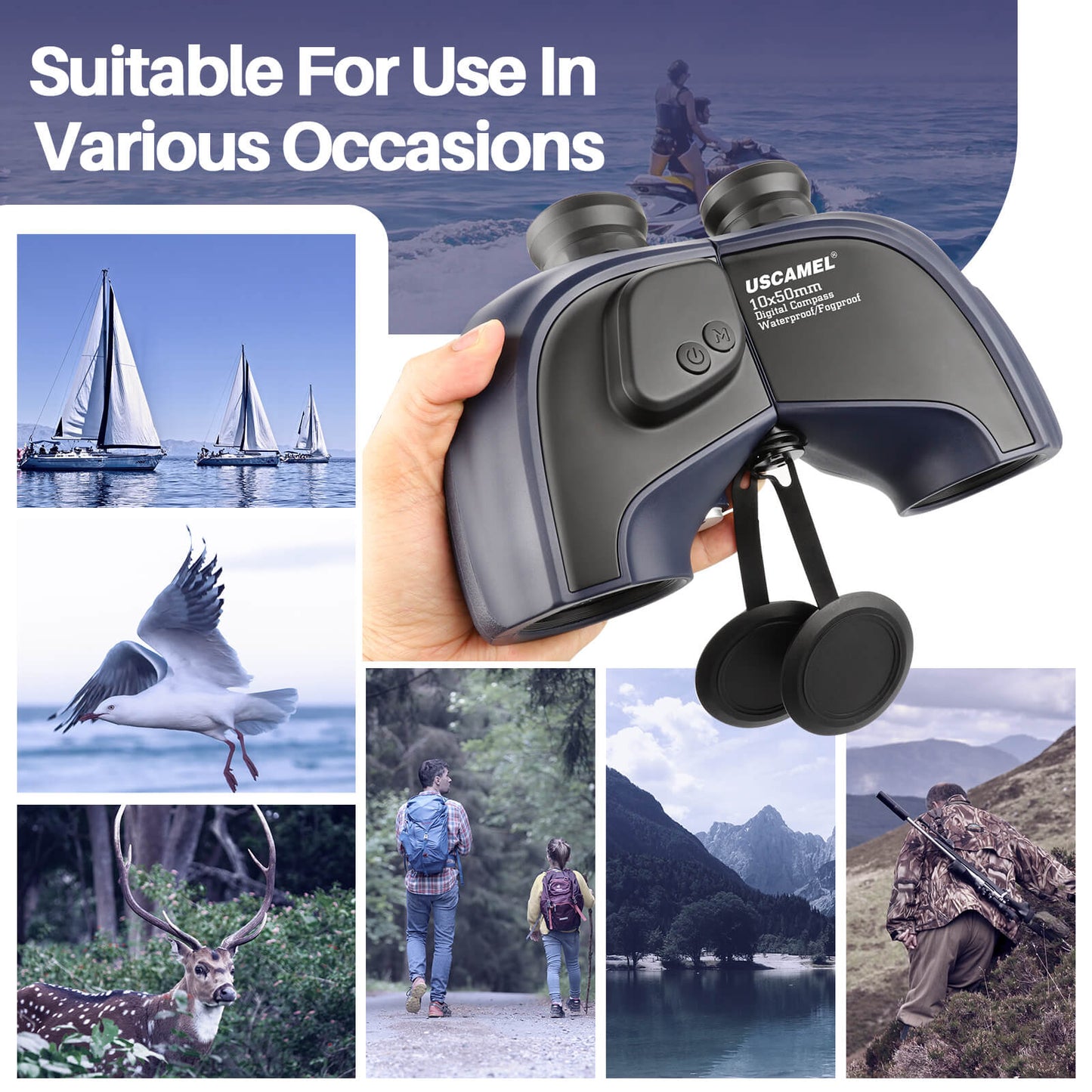 10x50 Waterproof Marine Binoculars