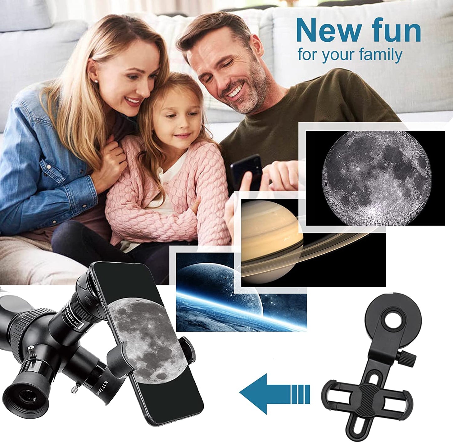 60mm Beginner Telescope With 3in1 Rotatable Eyepiece
