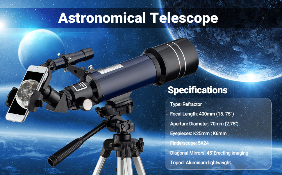 Astronomical Telescope with Tripod HD Outdoor Moon for Kids Adults  Beginners