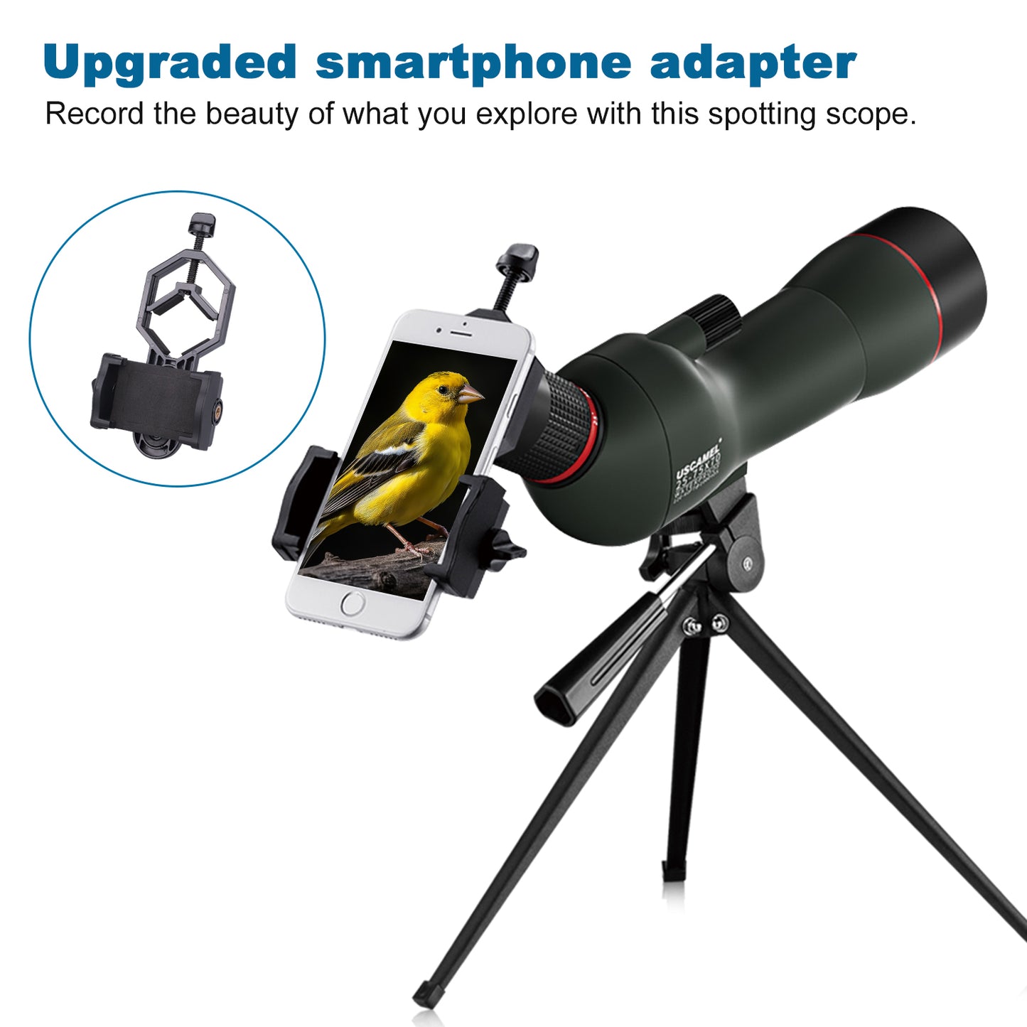 25-75x70 HD Spotting Scopes for Target Shooting, Spotter Scope for Wildlife Viewing Hunting Bird Watching - BAK4 Waterproof Spotting Scope with Tripod, Upgraded Smartphone Holder, Carrying Bag
