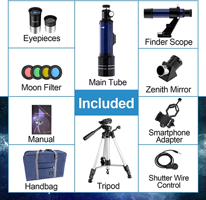 Telescopes for Astronomy, Pro 400-70MM Refractor Telescope for Beginners Adults Kids with Adjustable Tripod, Photo Shutter, 4 Moon Filter, Phone Adapter Mount and Backpack