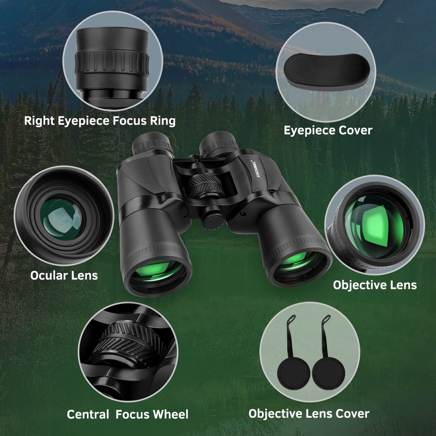 20x50 Binoculars for Adults - Binoculars for Bird Watching Hunting Wildlife Observation Sport Events Whale Watching Hiking and Camping with Harness and Phone Holder