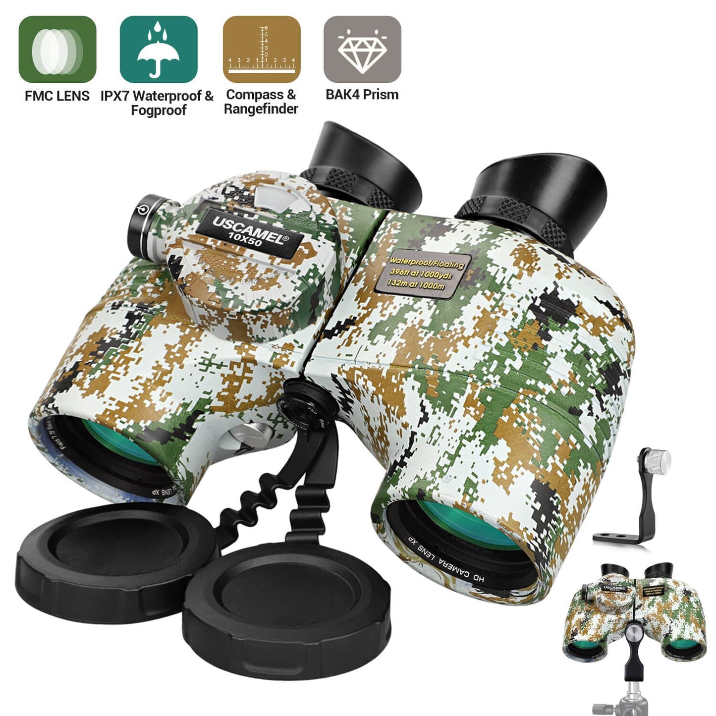 10x50 Marine Binoculars With Rangefinder & Compass